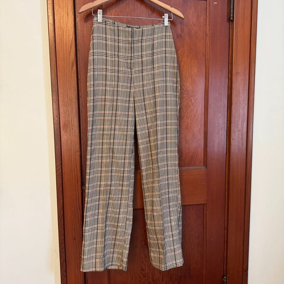 Checkered pleated pants, wide leg - Picture 1 of 5